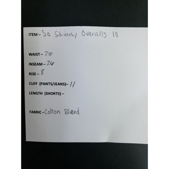 So Youth's Size 10 Skinny Denim Bib Overalls - Picture 7 of 7